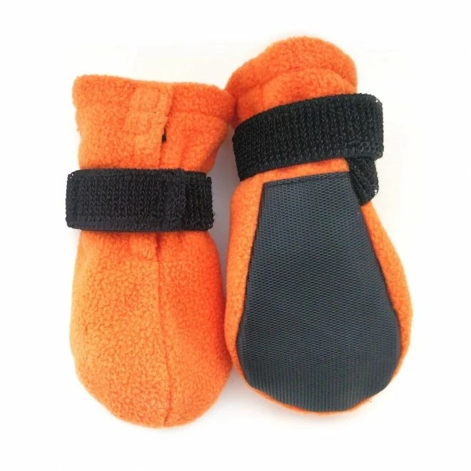 Basic Paws Fleece Potesokker Orange 4-pack
