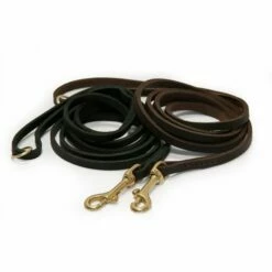 Feel Leather Seam Lærkobbbel Med Messinglås Svart